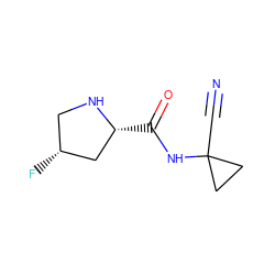 N#CC1(NC(=O)[C@@H]2C[C@H](F)CN2)CC1 ZINC000048995278