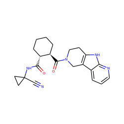 N#CC1(NC(=O)[C@@H]2CCCC[C@H]2C(=O)N2CCc3[nH]c4ncccc4c3C2)CC1 ZINC000095554292