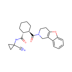 N#CC1(NC(=O)[C@@H]2CCCC[C@H]2C(=O)N2CCc3oc4ccccc4c3C2)CC1 ZINC000095552764