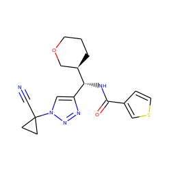 N#CC1(n2cc([C@@H](NC(=O)c3ccsc3)[C@@H]3CCCOC3)nn2)CC1 ZINC000095562867