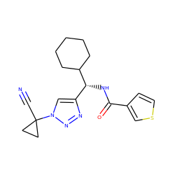 N#CC1(n2cc([C@@H](NC(=O)c3ccsc3)C3CCCCC3)nn2)CC1 ZINC000095558201