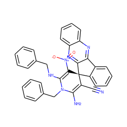 N#CC1=C(N)N(Cc2ccccc2)C(NCc2ccccc2)=C([N+](=O)[O-])[C@@]12c1ccccc1-c1nc3ccccc3nc12 ZINC001772619225