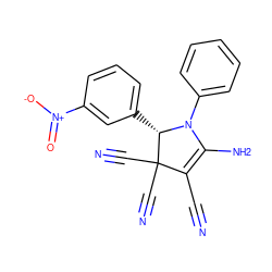 N#CC1=C(N)N(c2ccccc2)[C@@H](c2cccc([N+](=O)[O-])c2)C1(C#N)C#N ZINC000001296830