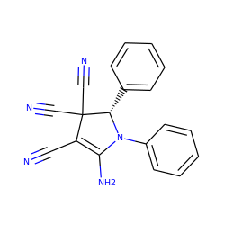 N#CC1=C(N)N(c2ccccc2)[C@@H](c2ccccc2)C1(C#N)C#N ZINC000000521211