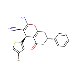 N#CC1=C(N)OC2=C(C(=O)C[C@@H](c3ccccc3)C2)[C@H]1c1cc(Br)cs1 ZINC000000752576