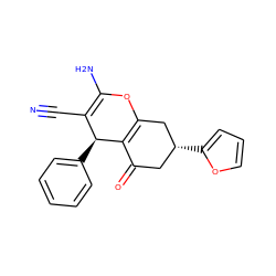 N#CC1=C(N)OC2=C(C(=O)C[C@@H](c3ccco3)C2)[C@H]1c1ccccc1 ZINC000000443774