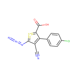 N#CC1=C(c2ccc(Cl)cc2)C(C(=O)O)=S=C1N=[N+]=[N-] ZINC000653794426