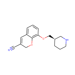 N#CC1=Cc2cccc(OC[C@@H]3CCCNC3)c2OC1 ZINC000013779598