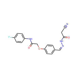 N#CCC(=O)N/N=C\c1ccc(OCC(=O)Nc2ccc(F)cc2)cc1 ZINC000028638148