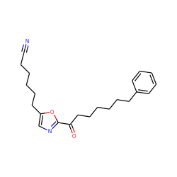 N#CCCCCCc1cnc(C(=O)CCCCCCc2ccccc2)o1 ZINC000103239572