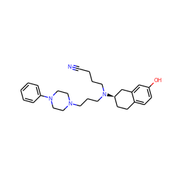 N#CCCCN(CCCN1CCN(c2ccccc2)CC1)[C@@H]1CCc2ccc(O)cc2C1 ZINC000013438588