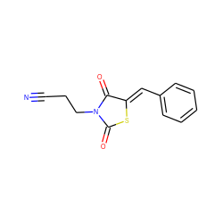 N#CCCN1C(=O)S/C(=C\c2ccccc2)C1=O ZINC000012136841