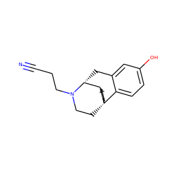 N#CCCN1CC[C@@]23CCCC[C@H]2[C@H]1Cc1cc(O)ccc13 ZINC000100847481