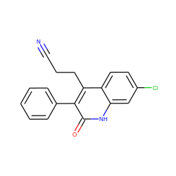 N#CCCc1c(-c2ccccc2)c(=O)[nH]c2cc(Cl)ccc12 ZINC000013761250