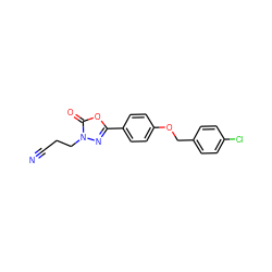 N#CCCn1nc(-c2ccc(OCc3ccc(Cl)cc3)cc2)oc1=O ZINC000013826703