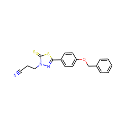 N#CCCn1nc(-c2ccc(OCc3ccccc3)cc2)sc1=S ZINC000013479532