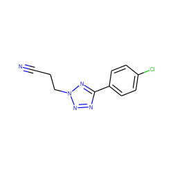 N#CCCn1nnc(-c2ccc(Cl)cc2)n1 ZINC000006881817