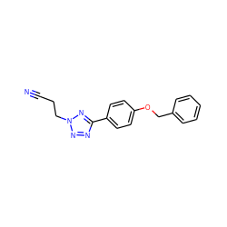 N#CCCn1nnc(-c2ccc(OCc3ccccc3)cc2)n1 ZINC000003800987