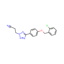 N#CCCn1nnc(-c2ccc(OCc3ccccc3Cl)cc2)n1 ZINC000013744438