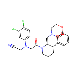 N#CCN(CC(=O)N1CCC[C@@H](c2ccccc2)[C@@H]1CN1CCOCC1)c1ccc(Cl)c(Cl)c1 ZINC000029046031