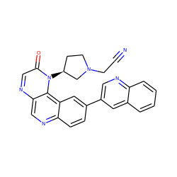 N#CCN1CC[C@H](n2c(=O)cnc3cnc4ccc(-c5cnc6ccccc6c5)cc4c32)C1 ZINC001772575547