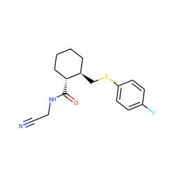 N#CCNC(=O)[C@@H]1CCCC[C@H]1CSc1ccc(F)cc1 ZINC000013680778
