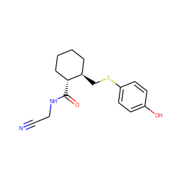 N#CCNC(=O)[C@@H]1CCCC[C@H]1CSc1ccc(O)cc1 ZINC000013680793