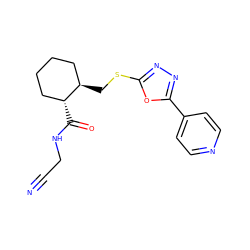 N#CCNC(=O)[C@@H]1CCCC[C@H]1CSc1nnc(-c2ccncc2)o1 ZINC000013680840