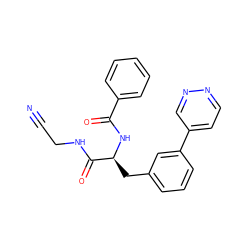 N#CCNC(=O)[C@H](Cc1cccc(-c2ccnnc2)c1)NC(=O)c1ccccc1 ZINC000043013554