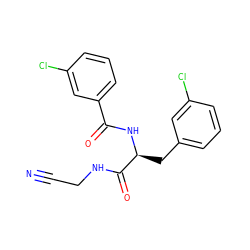 N#CCNC(=O)[C@H](Cc1cccc(Cl)c1)NC(=O)c1cccc(Cl)c1 ZINC000043060533