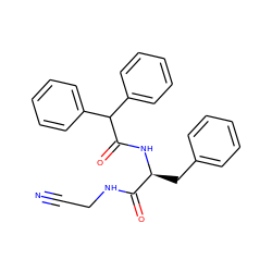 N#CCNC(=O)[C@H](Cc1ccccc1)NC(=O)C(c1ccccc1)c1ccccc1 ZINC000013470904