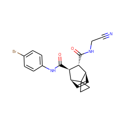 N#CCNC(=O)[C@H]1[C@H](C(=O)Nc2ccc(Br)cc2)[C@@H]2C=C[C@H]1C21CC1 ZINC000168495319