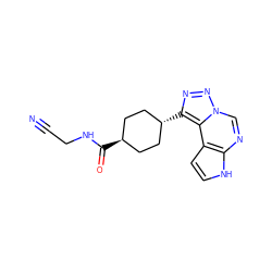 N#CCNC(=O)[C@H]1CC[C@H](c2nnn3cnc4[nH]ccc4c23)CC1 ZINC001772650288