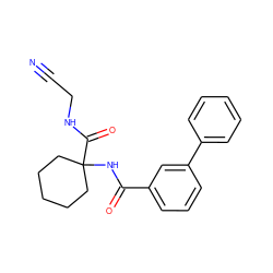 N#CCNC(=O)C1(NC(=O)c2cccc(-c3ccccc3)c2)CCCCC1 ZINC000013676311