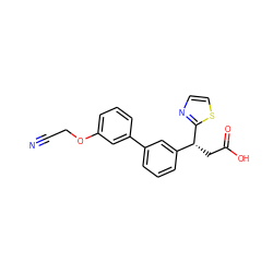 N#CCOc1cccc(-c2cccc([C@@H](CC(=O)O)c3nccs3)c2)c1 ZINC001772628526