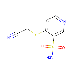 N#CCSc1ccncc1S(N)(=O)=O ZINC000049807828