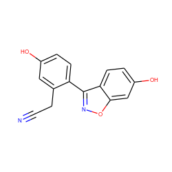 N#CCc1cc(O)ccc1-c1noc2cc(O)ccc12 ZINC000013583549