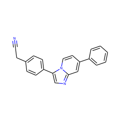 N#CCc1ccc(-c2cnc3cc(-c4ccccc4)ccn23)cc1 ZINC000299854699