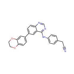 N#CCc1ccc(Nc2ncnc3ccc(-c4ccc5c(c4)OCCO5)cc23)cc1 ZINC001772629239