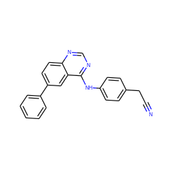 N#CCc1ccc(Nc2ncnc3ccc(-c4ccccc4)cc23)cc1 ZINC001772611147