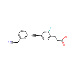 N#CCc1cccc(C#Cc2ccc(CCC(=O)O)c(F)c2)c1 ZINC000096270386