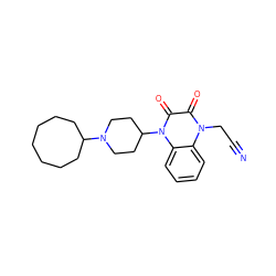 N#CCn1c(=O)c(=O)n(C2CCN(C3CCCCCCC3)CC2)c2ccccc21 ZINC000114074027