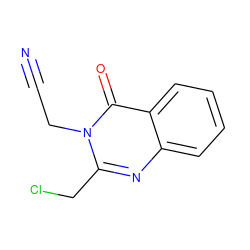 N#CCn1c(CCl)nc2ccccc2c1=O ZINC000003284919