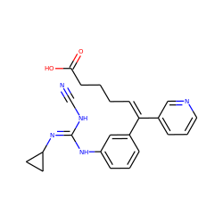 N#CN/C(=N/C1CC1)Nc1cccc(/C(=C\CCCC(=O)O)c2cccnc2)c1 ZINC000013796568