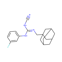 N#CN/C(=N/CC12CC3CC(CC(C3)C1)C2)Nc1cccc(F)c1 ZINC001772598674