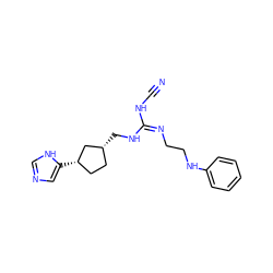 N#CN/C(=N/CCNc1ccccc1)NC[C@@H]1CC[C@H](c2cnc[nH]2)C1 ZINC000653883113