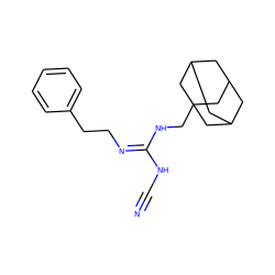 N#CN/C(=N/CCc1ccccc1)NCC12CC3CC(CC(C3)C1)C2 ZINC001772639644