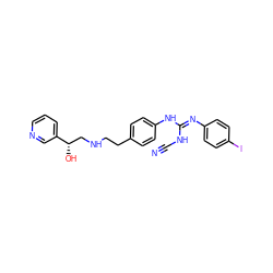 N#CN/C(=N\c1ccc(I)cc1)Nc1ccc(CCNC[C@H](O)c2cccnc2)cc1 ZINC000027210703