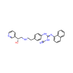 N#CN/C(=N\c1cccc2ccccc12)Nc1ccc(CCNC[C@H](O)c2cccnc2)cc1 ZINC000027214849