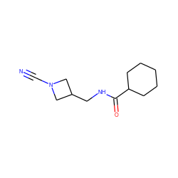 N#CN1CC(CNC(=O)C2CCCCC2)C1 ZINC000013529469